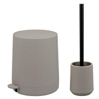 BAD-ACCESSOIRES-SET TESERO, Soft-Touch, braun - Braun, Kunststoff (22.5/25.5/25cm) - eluno