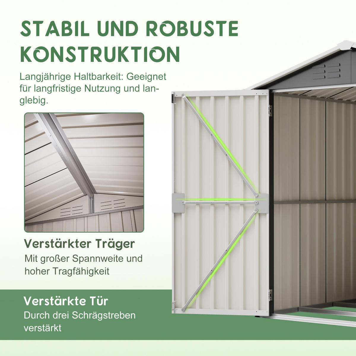 GERÄTEHAUS 185.4/142.3/185 cm Grau mit Belüftungslöchern und Metallfundament - Grau, Metall (142.3/185/185.4cm) - Oxeza