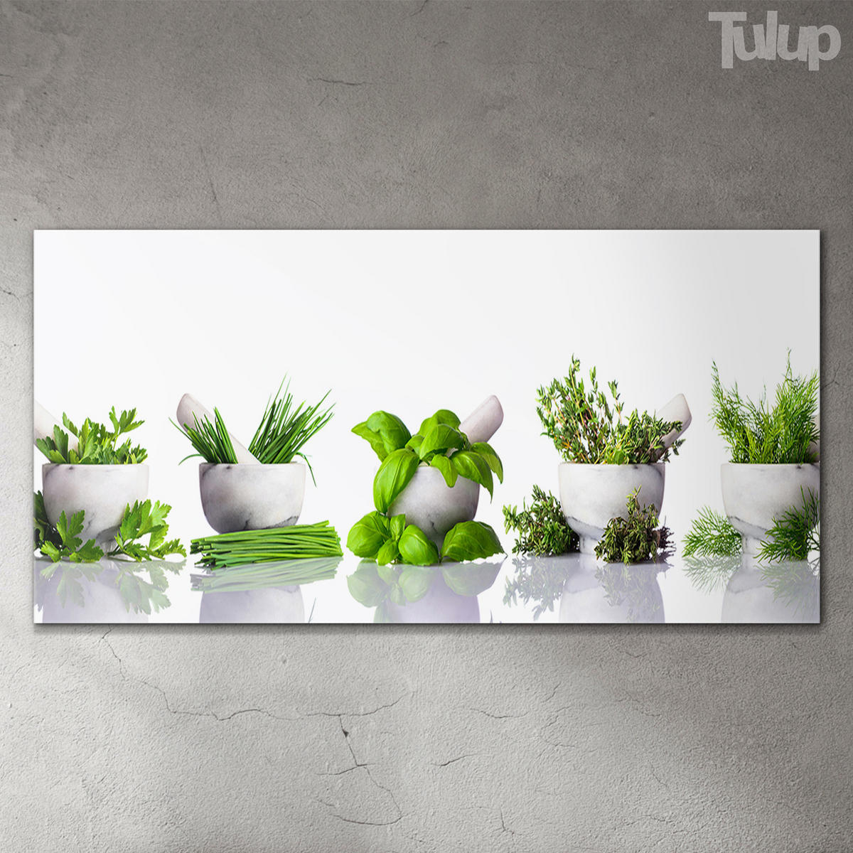 GLASBILD 120x60 cm Mörser - Hellgrün, Glas (120/60cm) - TULUP