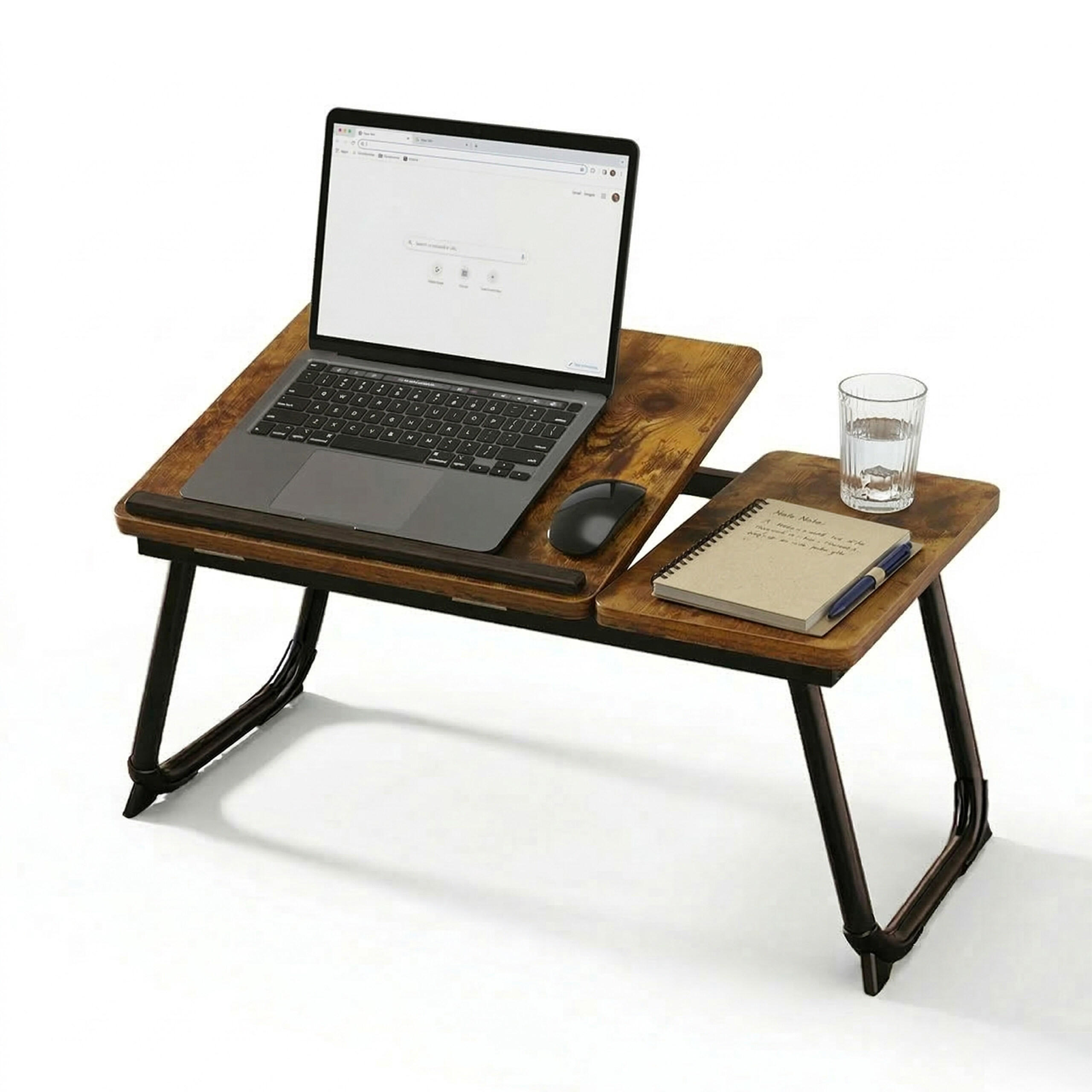 LAPTOPTISCH - Schwarz, Holzwerkstoff/Metall (33/56/23.5cm) - Relaxdays