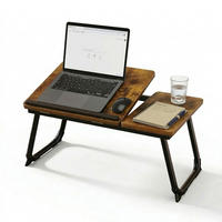 LAPTOPTISCH - Schwarz, Holzwerkstoff/Metall (33/56/23.5cm) - Relaxdays