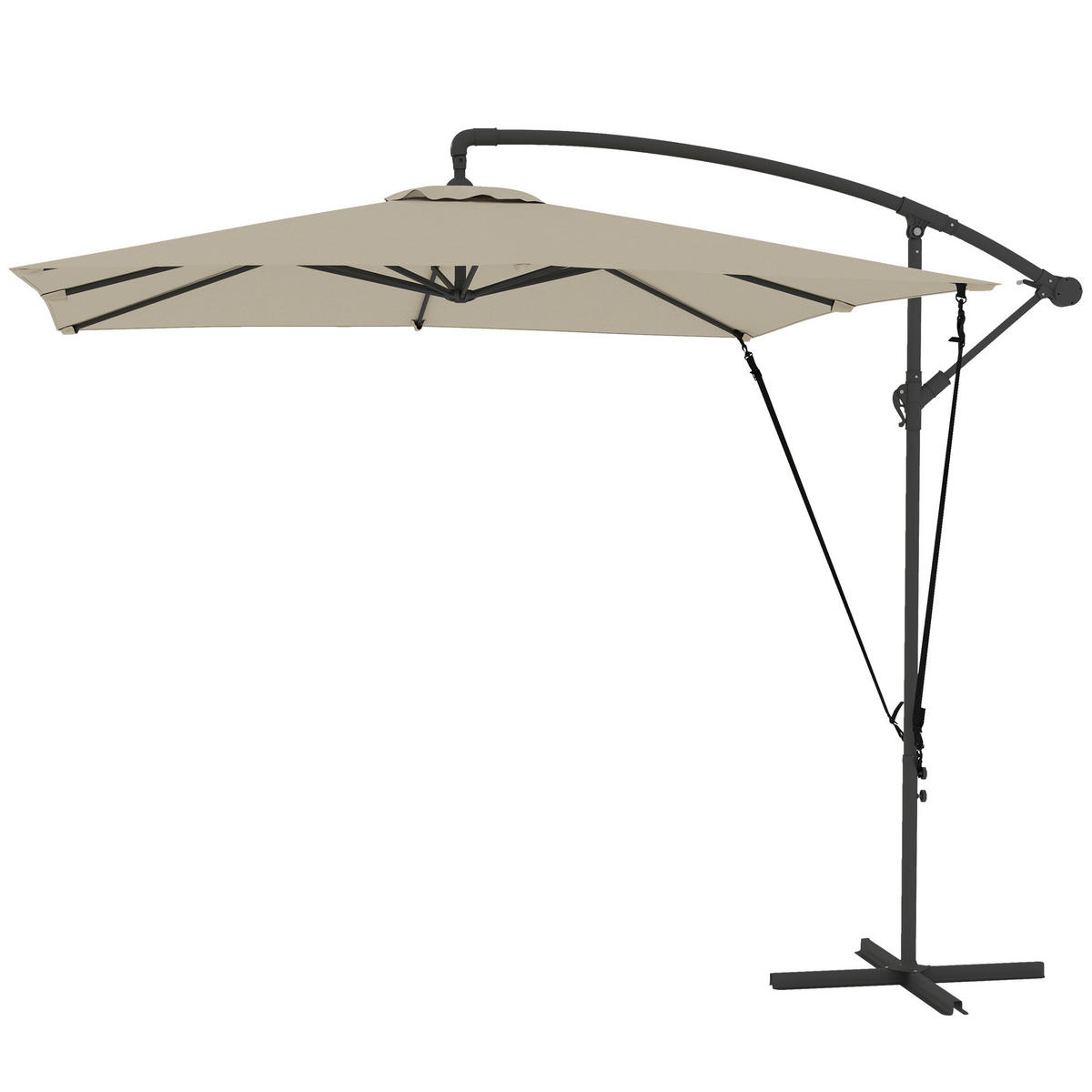 AMPELSCHIRM DE-11603 Kaki - Mokka, Metall (247/247cm) - ComfortXL