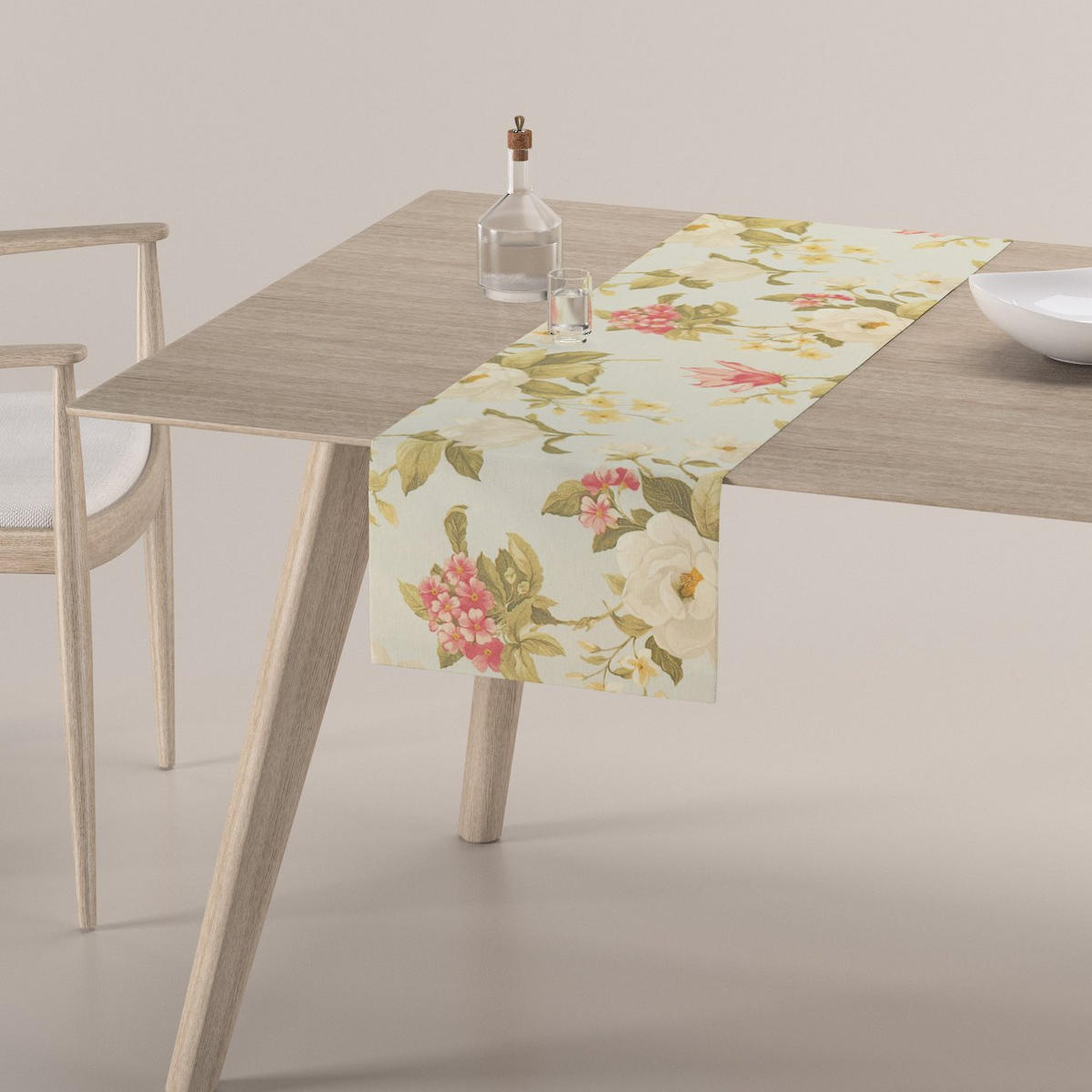 TISCHLÄUFER Londres, blau und rosa, 40x130 cm - Rosa/Hellblau, Textil (40/130cm) - Dekoria