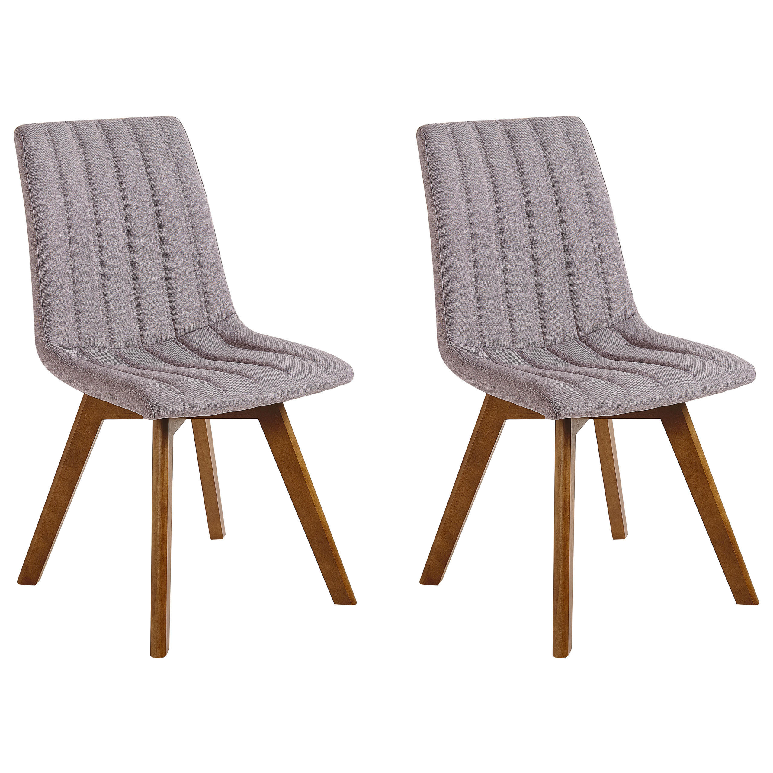 JÍDELNÍ ŽIDLE sada 2 ks čalounění Šedá Calgary - šedá, dřevo/textil (48/86/56cm) - Beliani