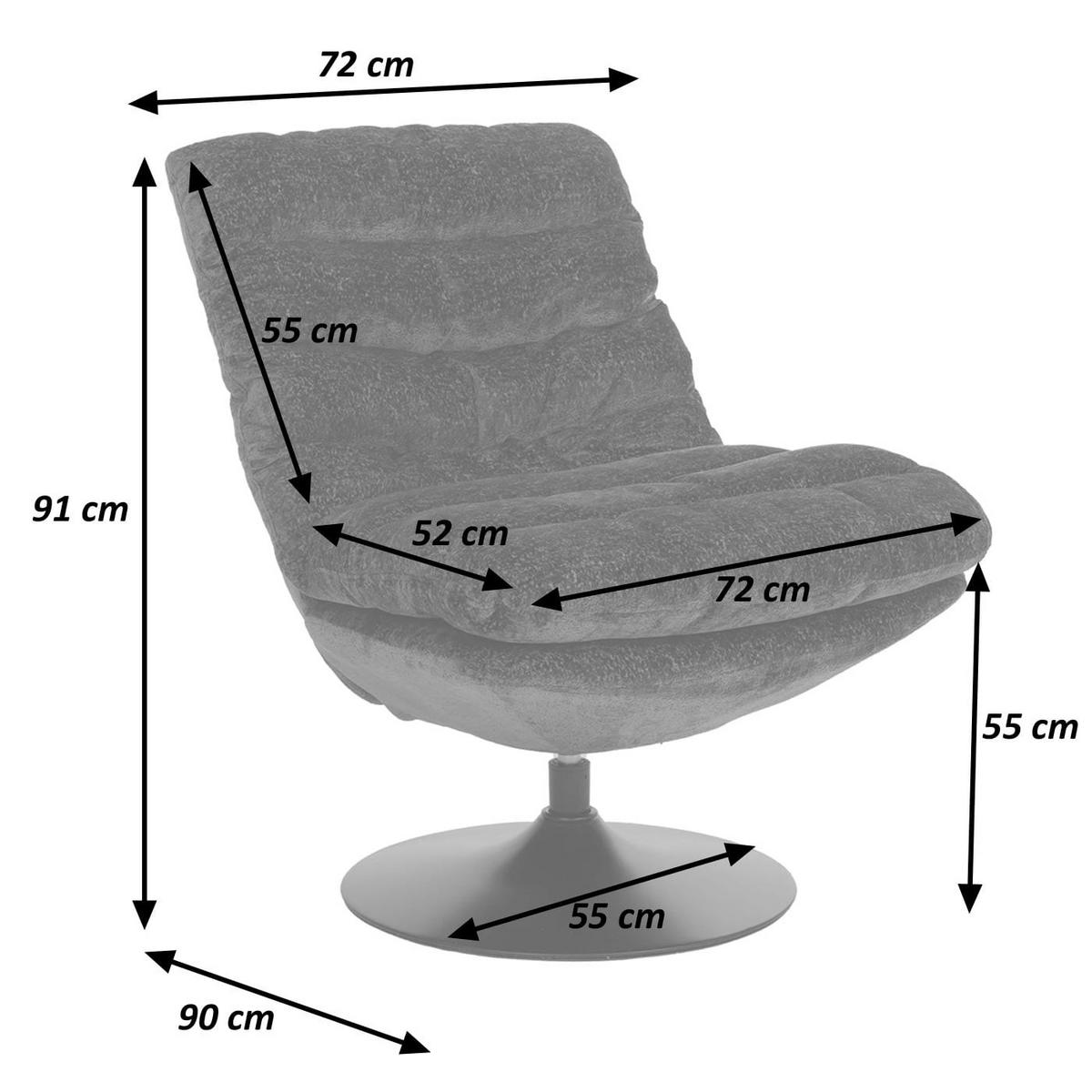 LOUNGESESSEL Grau - Grau, Textil (72/91/90cm) - MCW