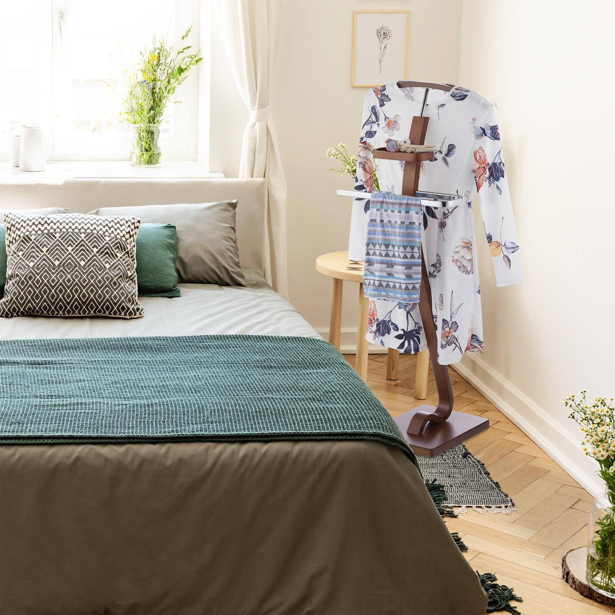 HERRENDIENER - Braun, Holzwerkstoff/Metall (46.5/112/33cm) - Relaxdays