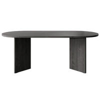 ESSTISCH Ovo Esche Portland Schwarz 204/90/75 cm - Dunkelgrau/Schwarz, Holzwerkstoff (204/90/75cm) - Selsey