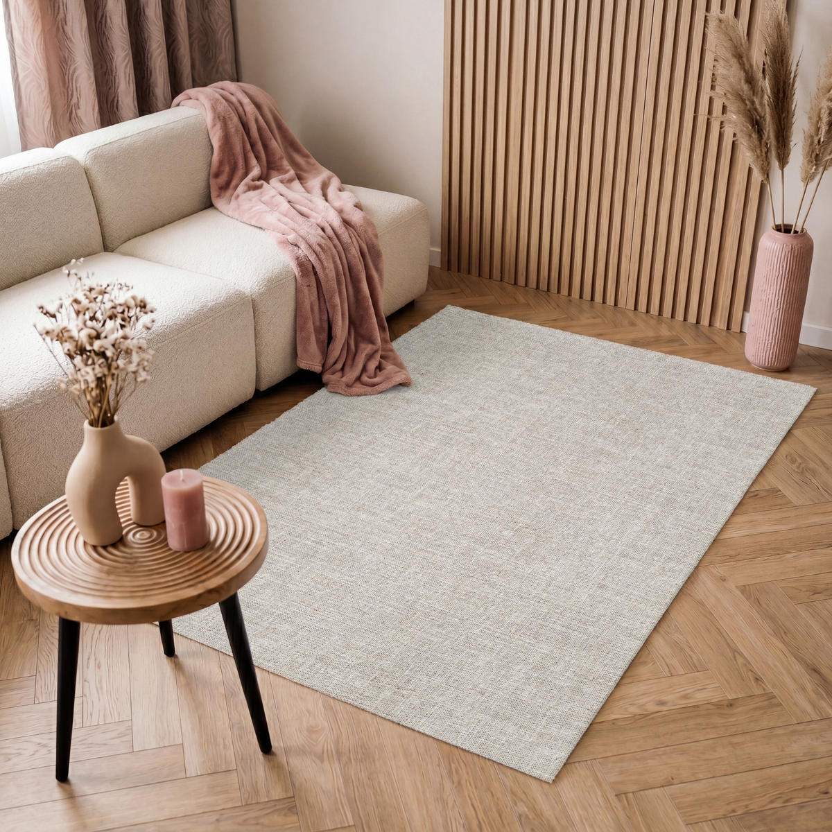 velour teppich meterware Teppichboden Velours Derby creme FB14 400 cm breit KESSER® Schlauchtrommel mit Gartenschlauch