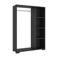 ŠATNÍK Nesbyen - černá, kompozitní dřevo/plast (90/126/30cm) - [en.casa]