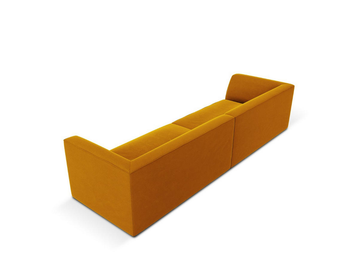 SOFA Ruby aus Samt gelb 4 Sitzplätze - Gelb, Textil (93/69/302cm) - Micadoni