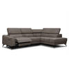 ECKSOFA LARS 5-Sitzer, 1 Relax, verstellbare Kopfstützen, taupe - Taupe/Schwarz, Holzwerkstoff/Textil (284/201cm) - Courtois Laville