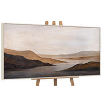 GEMÄLDE Sanfter Sonnenaufgang Schattenfugenrahmen Beige 120x60 cm - Beige, Holz (120/60cm) - YS-art gallery