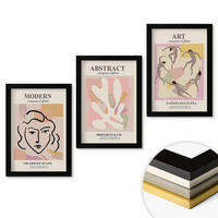 WANDBILDER 3er-Set - 20x30 cm Schwarzer Rahmen - Stilvolle Porträts in Pastellfarben - Schwarz, Kunststoff (20/30cm) - ArtPrintCave