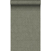 TAPETE Fliesenmuster mit Schlangenhaut-Motiv 53 cm x 10.05 m - Grau, Papier (53/1000cm) - Origin Wallcoverings