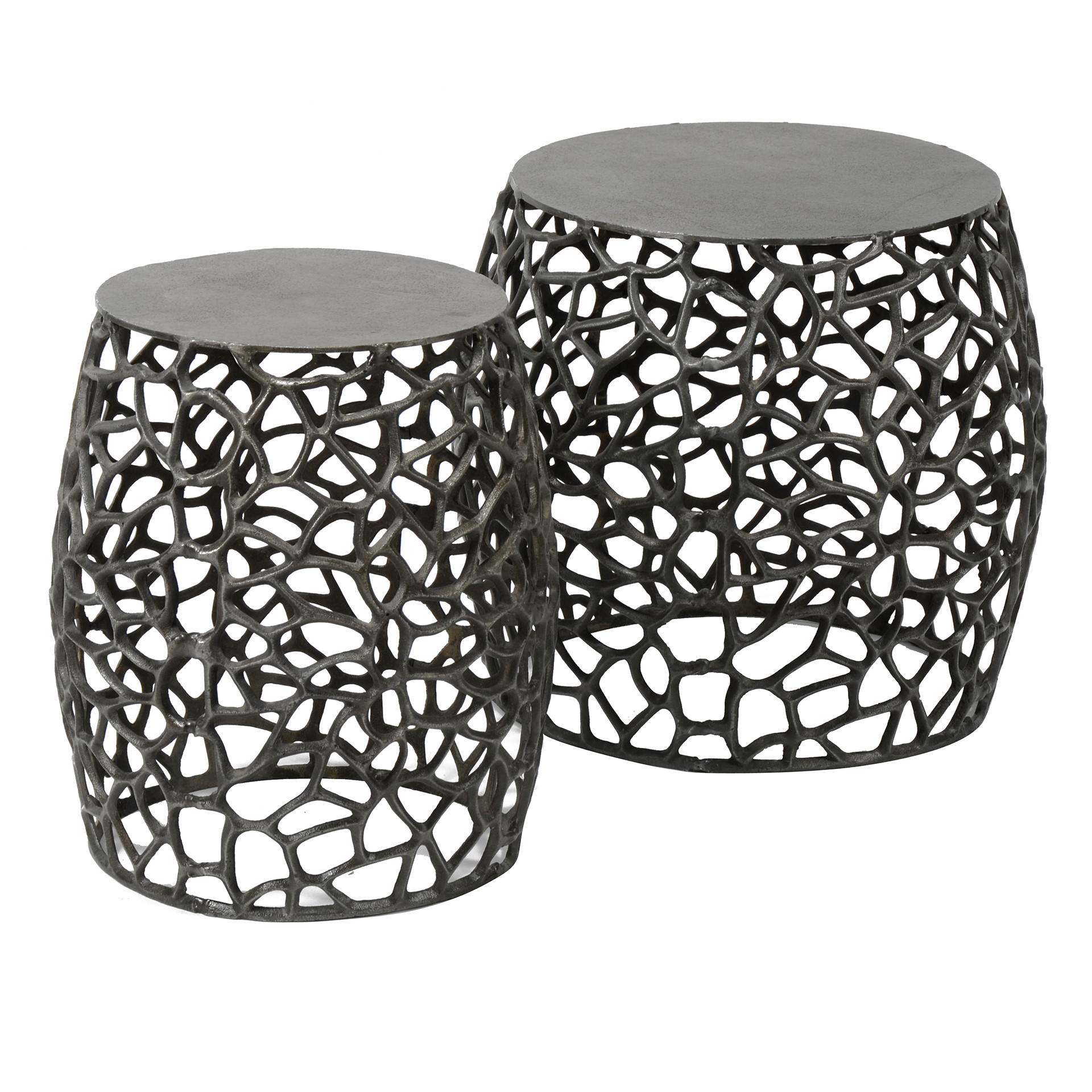 BEISTELLTISCH Maze Grau 45/45/42 cm 2er-Set - Grau, Metall (45/45/42cm) - Hoyz Collection