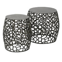 BEISTELLTISCH Maze Grau 45/45/42 cm 2er-Set - Grau, Metall (45/45/42cm) - Hoyz Collection