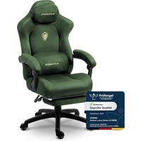 GAMING-STUHL Mikrofaser-Velours & Lendenkissen, Fußstütze 160° Neigbar - Grün, Leder (70/132/70cm)