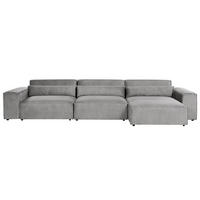 ECKSOFA Modul 4-Sitzer linksseitig Grau Stoff Hellnar - Dunkelgrau, Textil (176/364cm) - Beliani