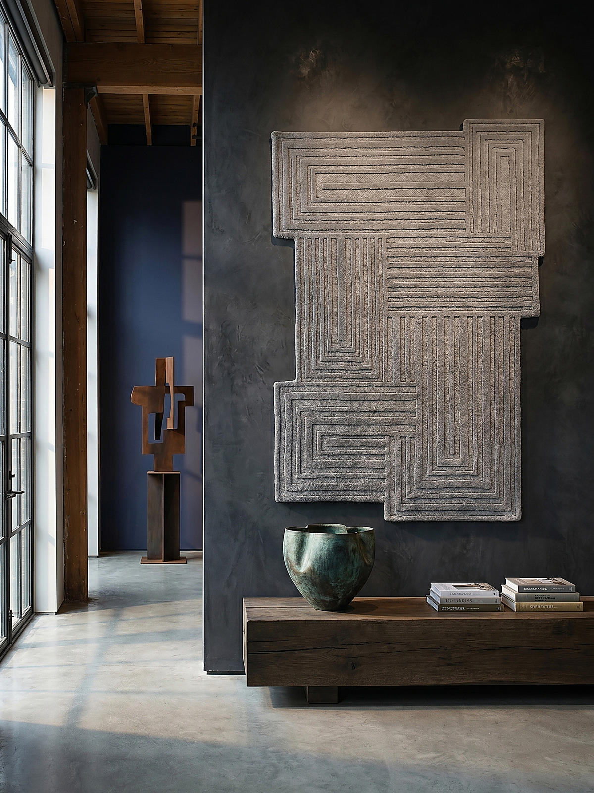 WOLLTEPPICH LEVEN, geometrisch, Grau, 160 x 230 cm - Grau, Textil (230/160cm) - KADIMA DESIGN