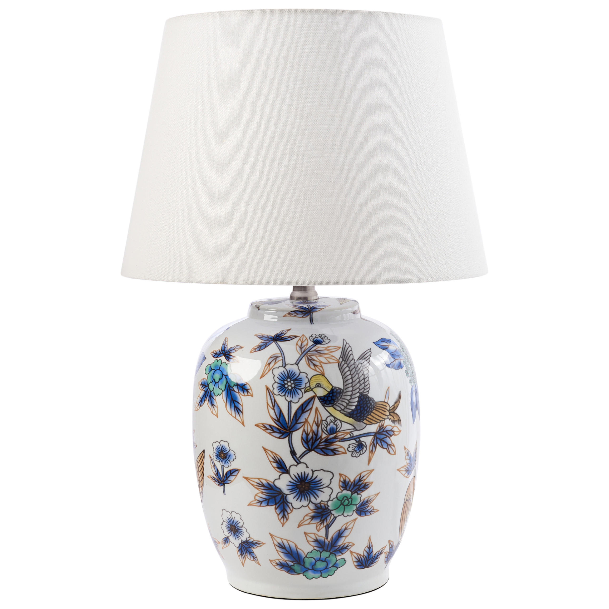 TISCHLAMPE Porzellan Weiß/Blau Sunja - Blau/Weiß, Keramik (32/32/51cm) - Beliani