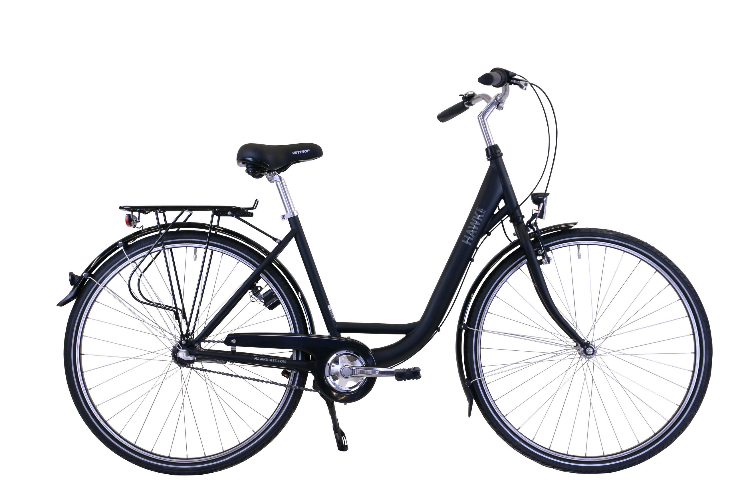 CITYBIKE City Wave Premium Black 3 Gang 26 Zoll 43cm RF - Schwarz, Metall (43cm) - Hawk Bikes