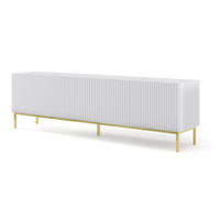 TV LOWBOARD Weiß, Weiß, Gold 200/58/42 - Weiß, Holzwerkstoff (200/58/42cm) - RAUMHIRSCH FURNITURE