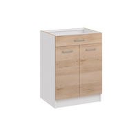 KÜCHENUNTERSCHRANK D60 2D 1SZ eiche artisan - Eiche Artisan, Holzwerkstoff (60/82/44cm) - roe furniture
