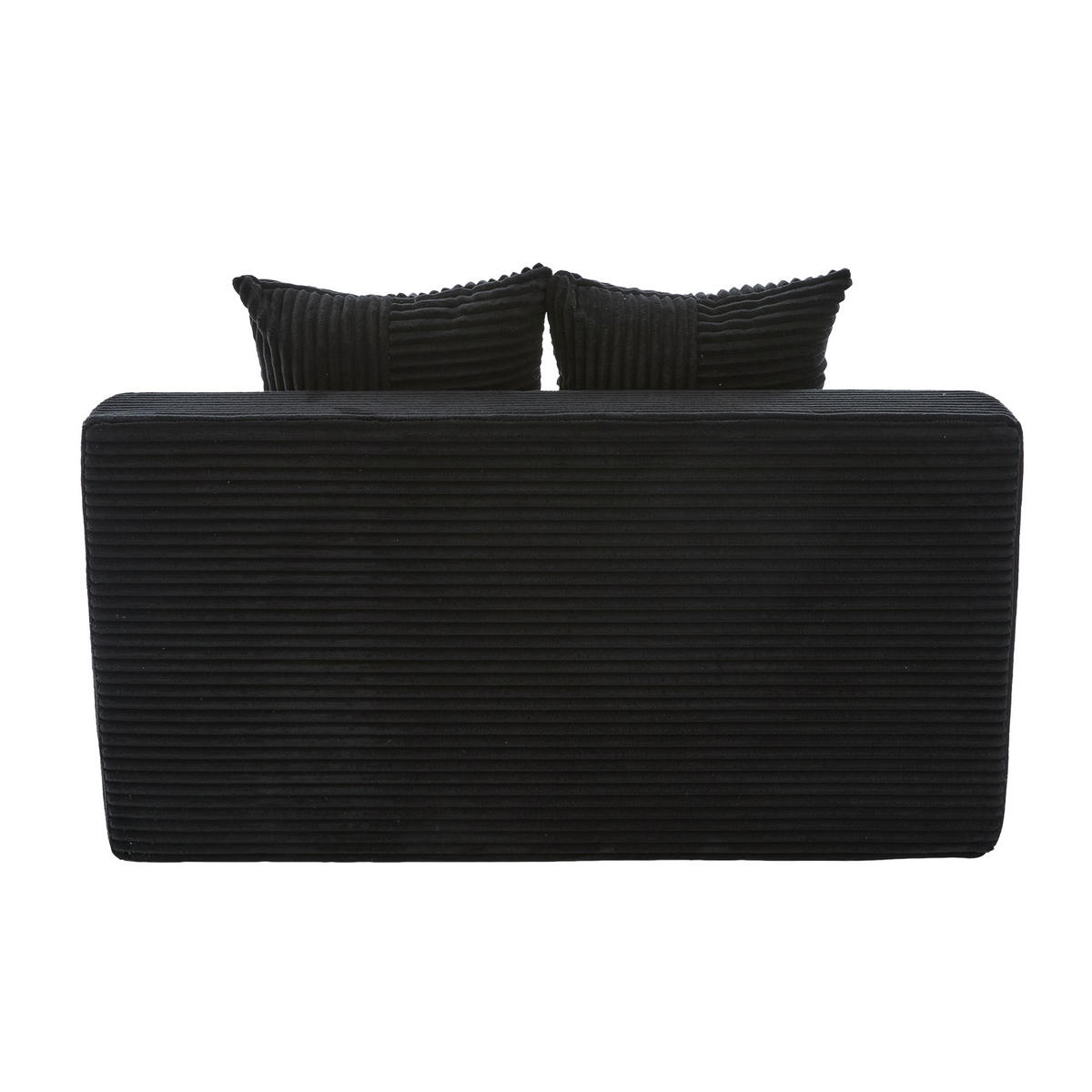 1,5-SITZER ausklappbar, Getränkehalter/Seitentasche, Cord, Schwarz - Schwarz, Textil (133/64/87cm) - LVHOM