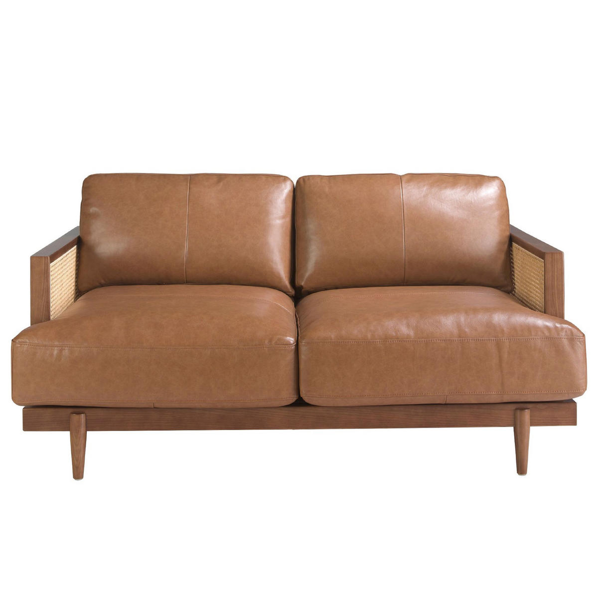 SOFA 2-Sitzer-Sofa aus braunem Leder 164/96/83 cm - Walnussfarben/Braun, Leder (164/83/96cm) - ANGEL CERDA