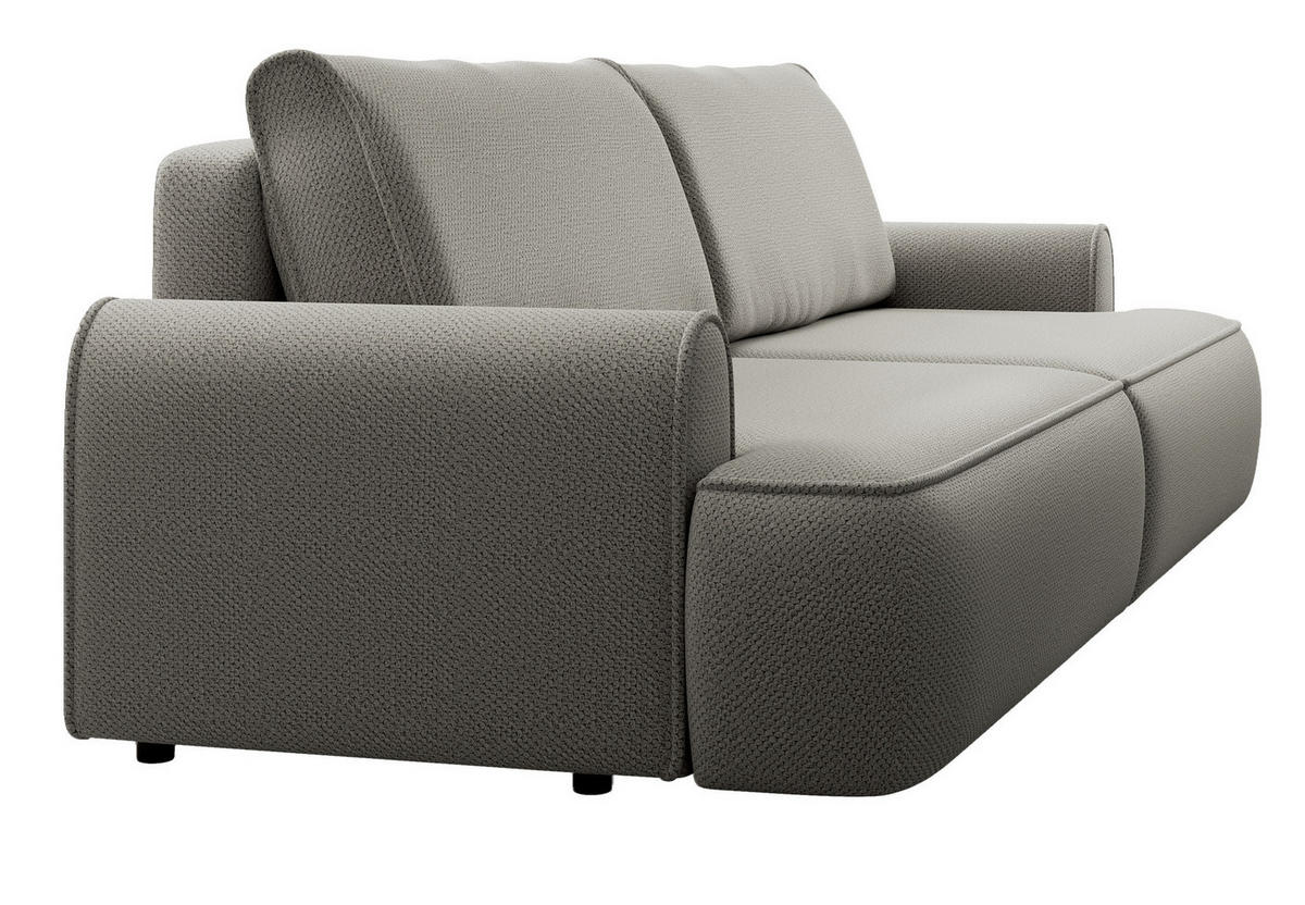 SCHLAFSOFA mit Bettkasten Mareno, 250 cm, Samt, Hellgrau - Hellgrau, Holz (250/82/102cm) - Emporius