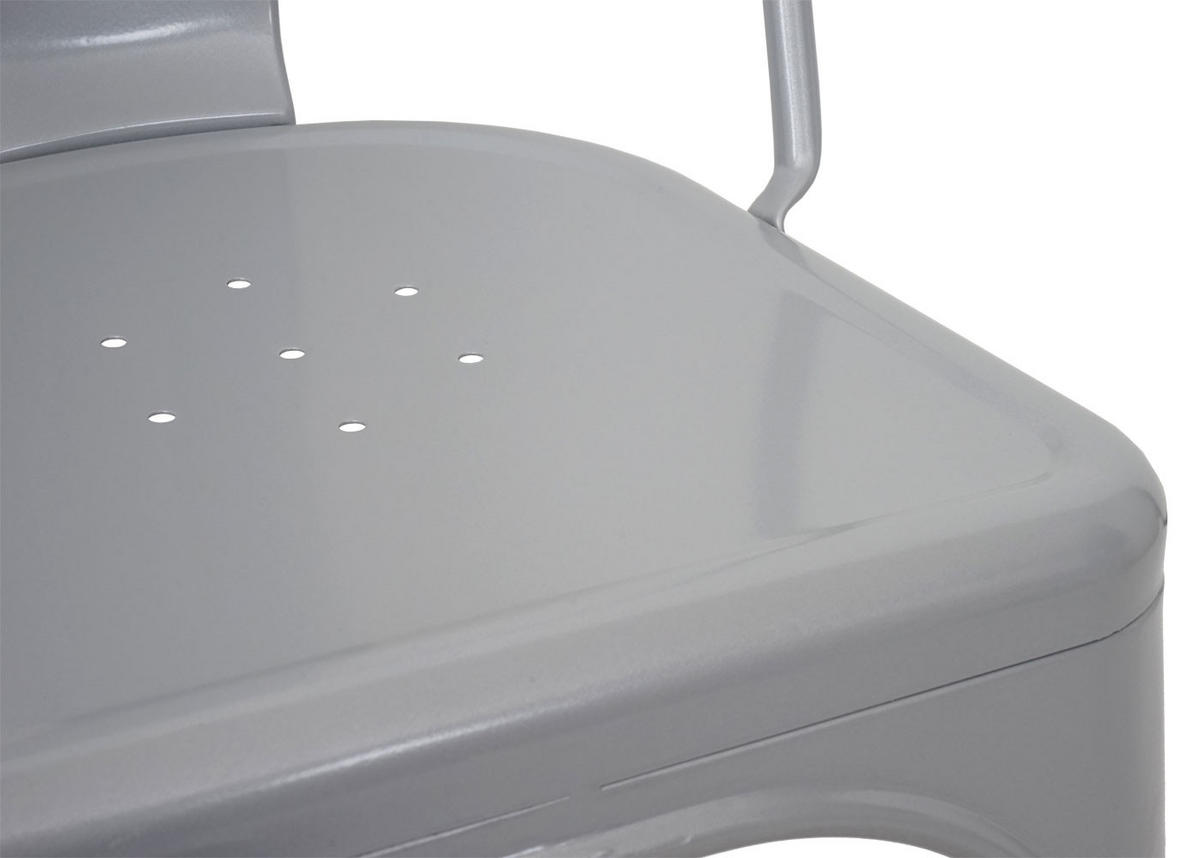 BARHOCKER 2er-Set mit Lehne Sitzhöhe 77cm Metall Industriedesign Grau mit Lehne - Grau, Metall (50/117/45cm) - PROREGAL