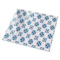 GLASPLATTE 80x60 cm – Blumenmuster - Blau, Glas (0.4/80/60cm) - ArtPrintCave