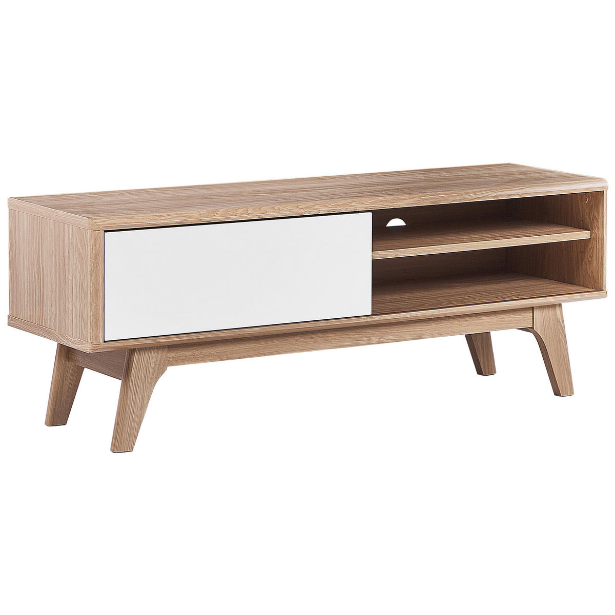 TV-MÖBEL Hellbraun, Weiß BUFFALO 35/117/44 cm - Hellbraun, Holzwerkstoff (117/44/35cm) - Beliani
