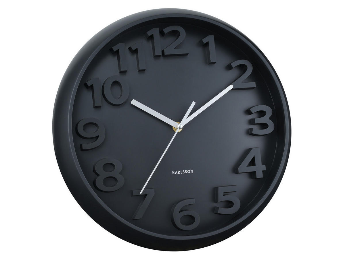 WANDUHR Elevated Ø33,5 cm - Schwarz, Kunststoff (33/5/33cm) - Karlsson