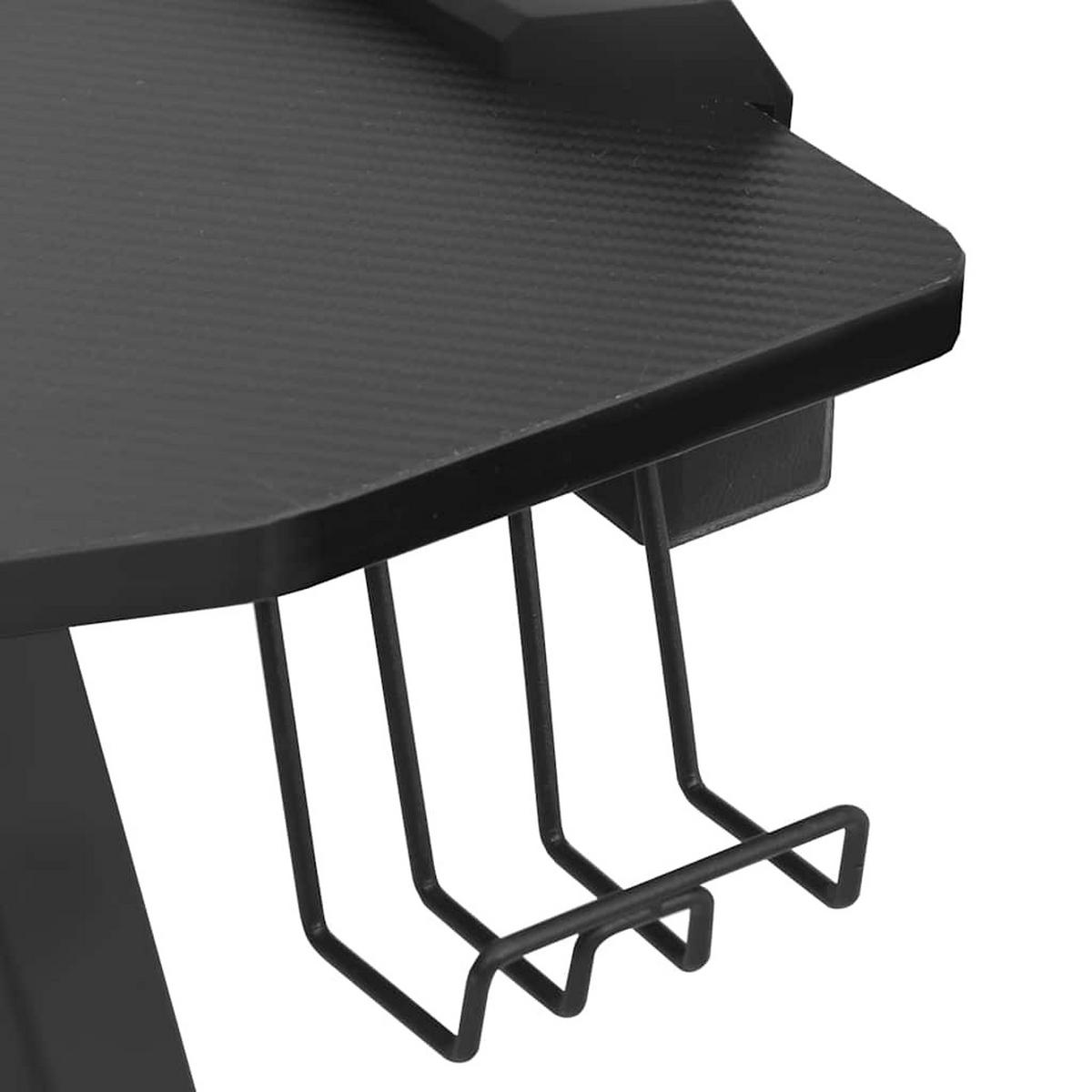 GAMINGTISCH mit Led, Y-Gestell 90/60/75 cm aus Holzwerkstoff, Eisen Schwarz - Schwarz, Holz (60/90/75cm) - vidaXL