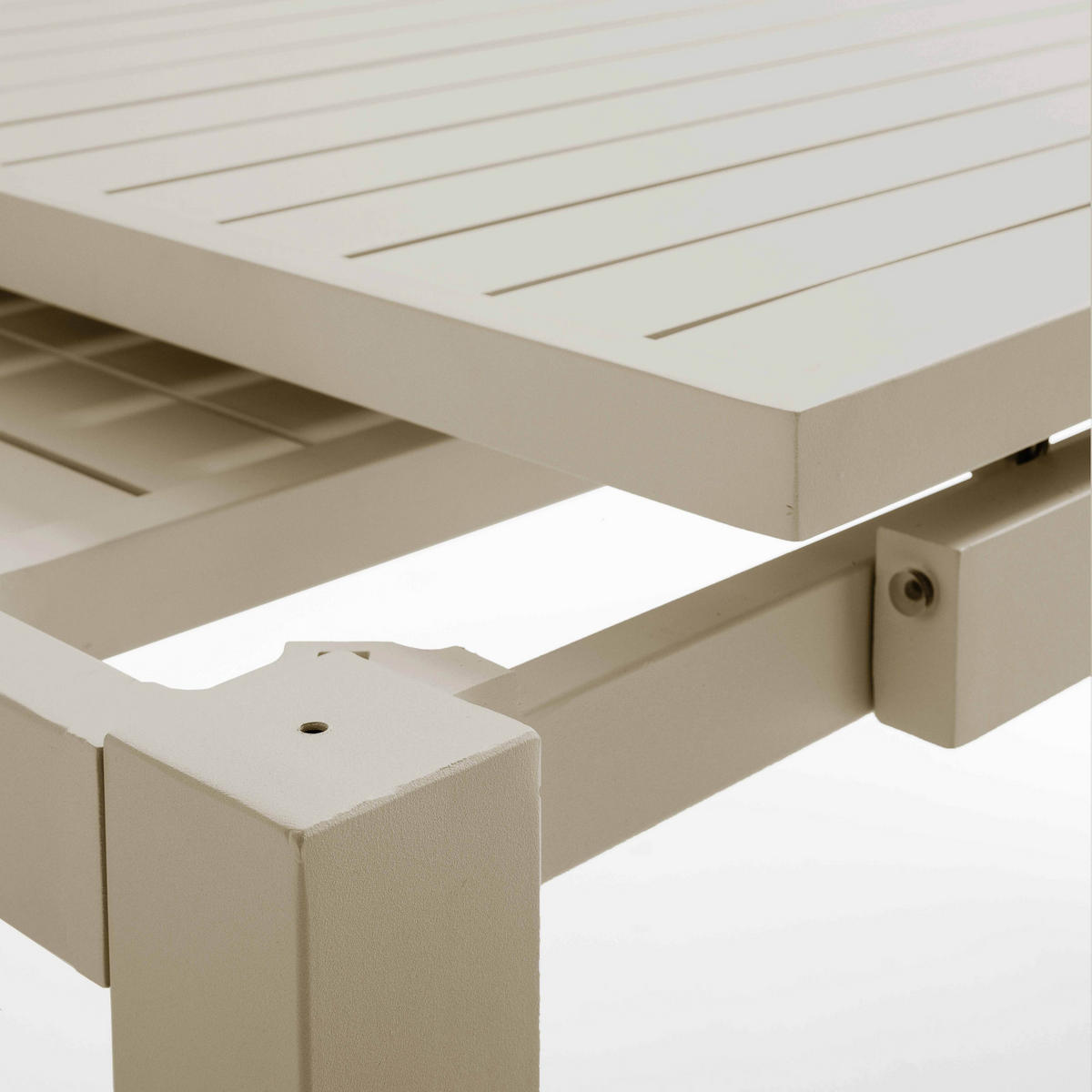 GARTENTISCH, Cremefarbe - Beige, Metall (90/240/76cm) - Oviala