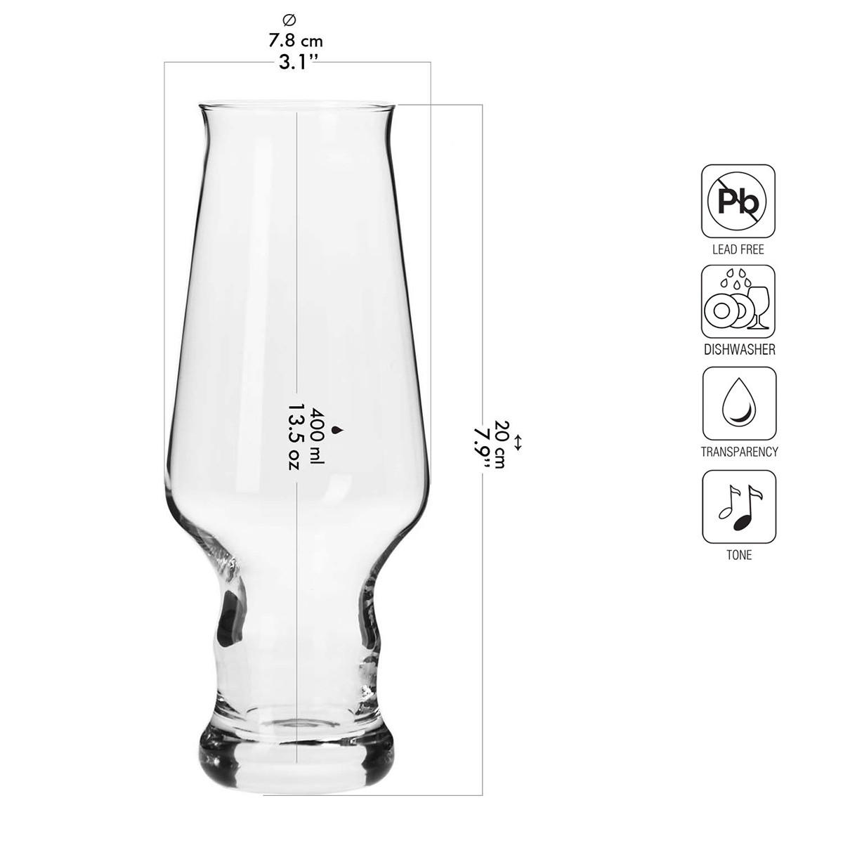 IPA BIERGLÄSER Splendour, 6er-Set, 400 ml - Transparent, Glas (0.4L) - Krosno Glass