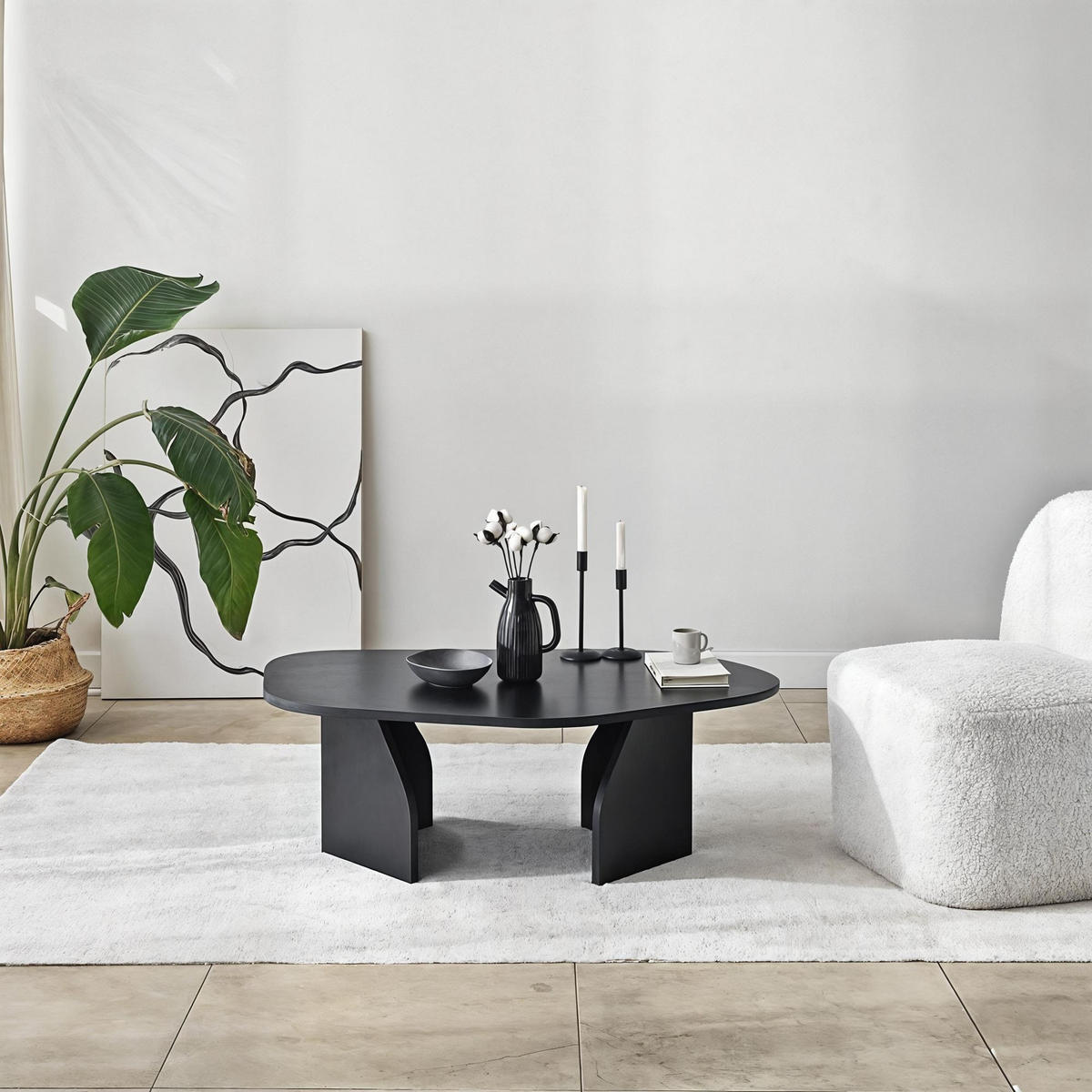 COUCHTISCH rock Schwarz - Schwarz, Holz (100/60/35cm) - Habitat Garten