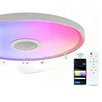 LED-DECKENLEUCHTE Rund 37 cm RGB Lichtsystem Fernbedienung - Weiß, Kunststoff (37/37/5cm) - Coonoor