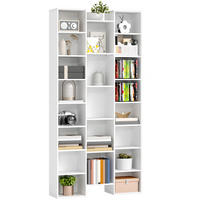 BÜCHERREGAL,21 Fächer 10 verstellbare Böden 181cm hoch,weiß - Weiß, Kunststoff (89.5/181/23.5cm) - Vallsero