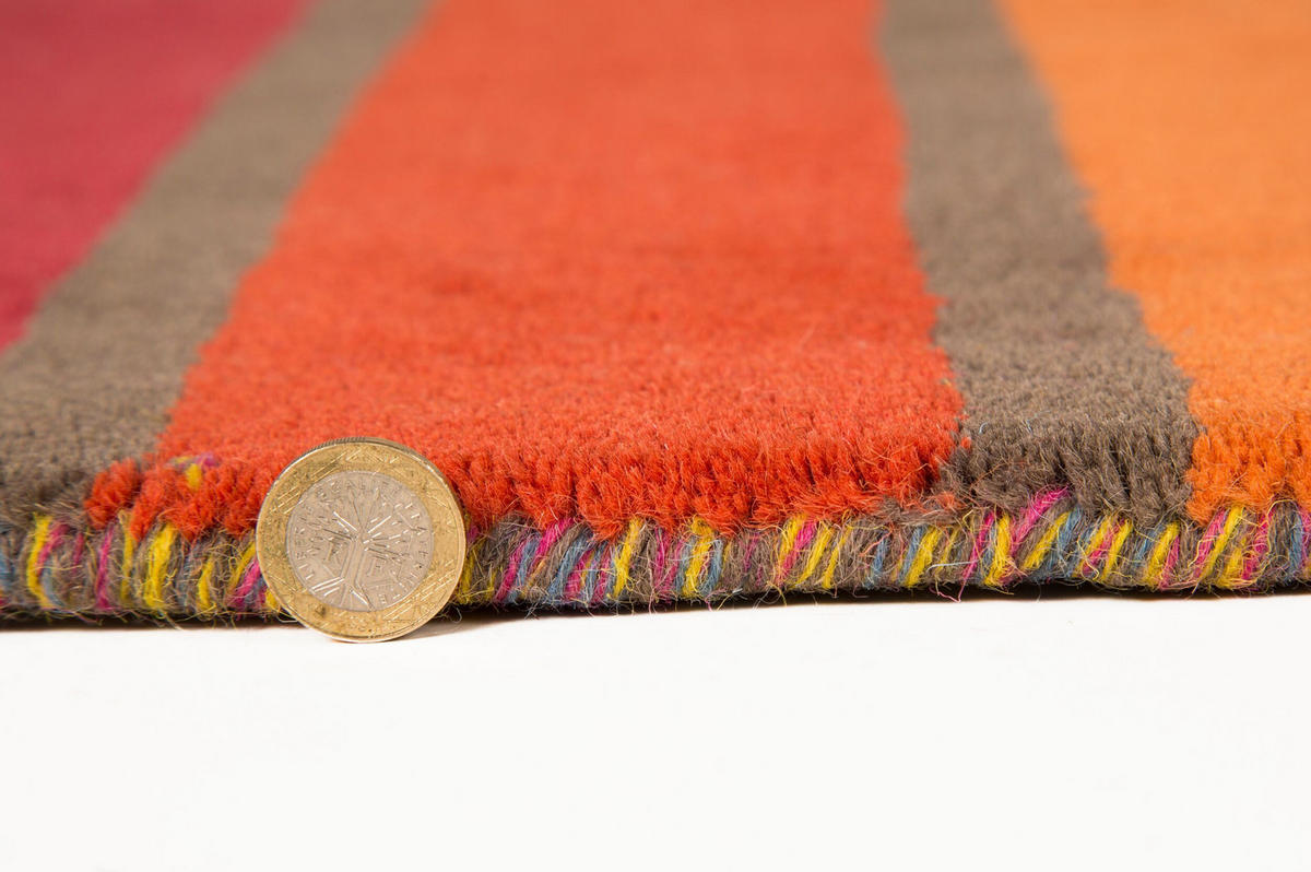 WOLLTEPPICH Bunt Streifenmuster handgetuftet DERWENT KATE, Multi 200x290 cm - Multicolor, Textil (200/290cm) - KADIMA DESIGN