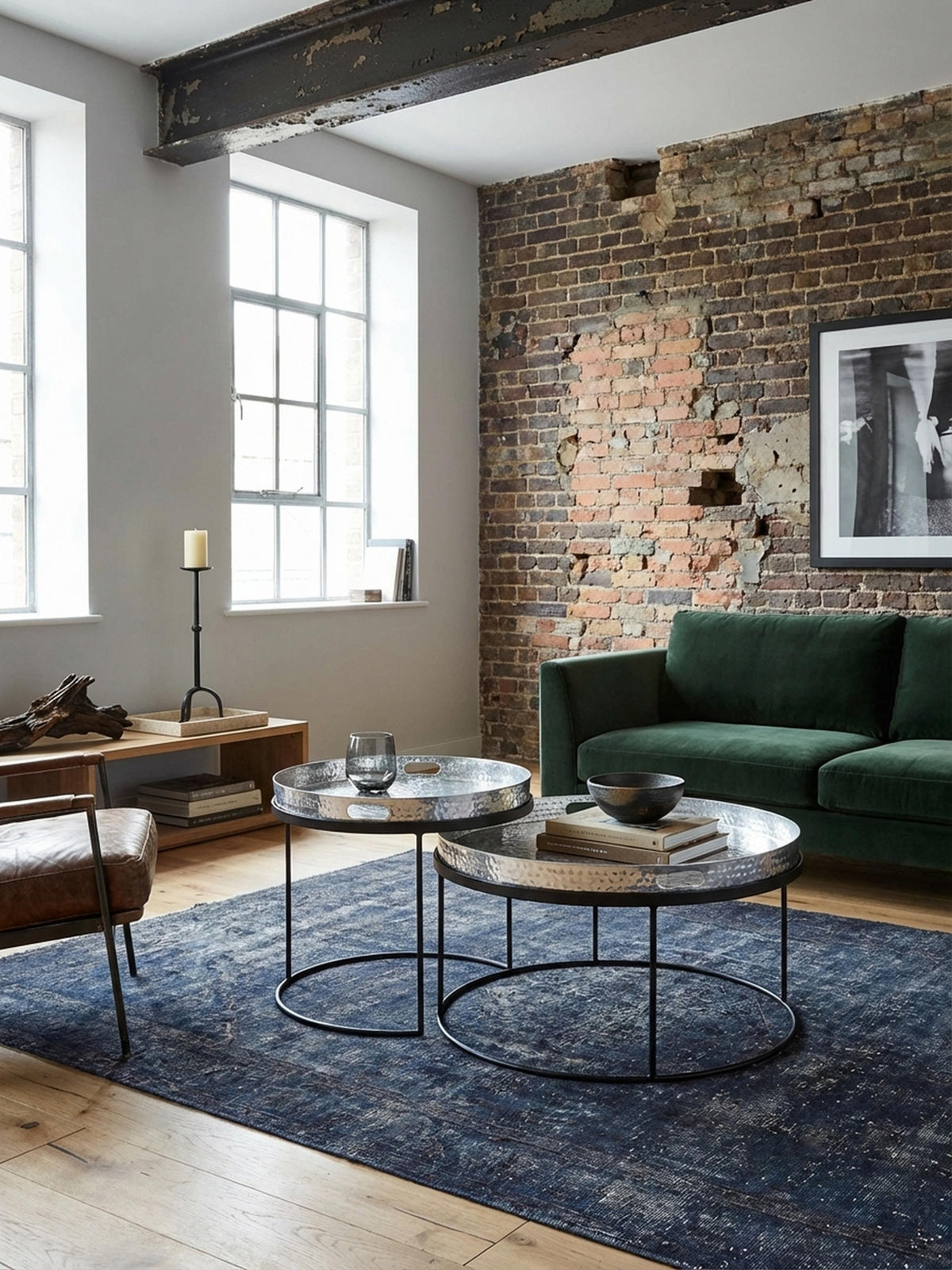 COUCHTISCH 2er Set Aluminium Hammerschlag Handgefertigt, Silber 56x56x33 cm - Silberfarben/Schwarz, Metall (56/56/33cm) - KADIMA DESIGN