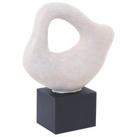 DEKOFIGUR Weiß Kavala - Schwarz/Weiß, Keramik (23/32/7cm) - Beliani