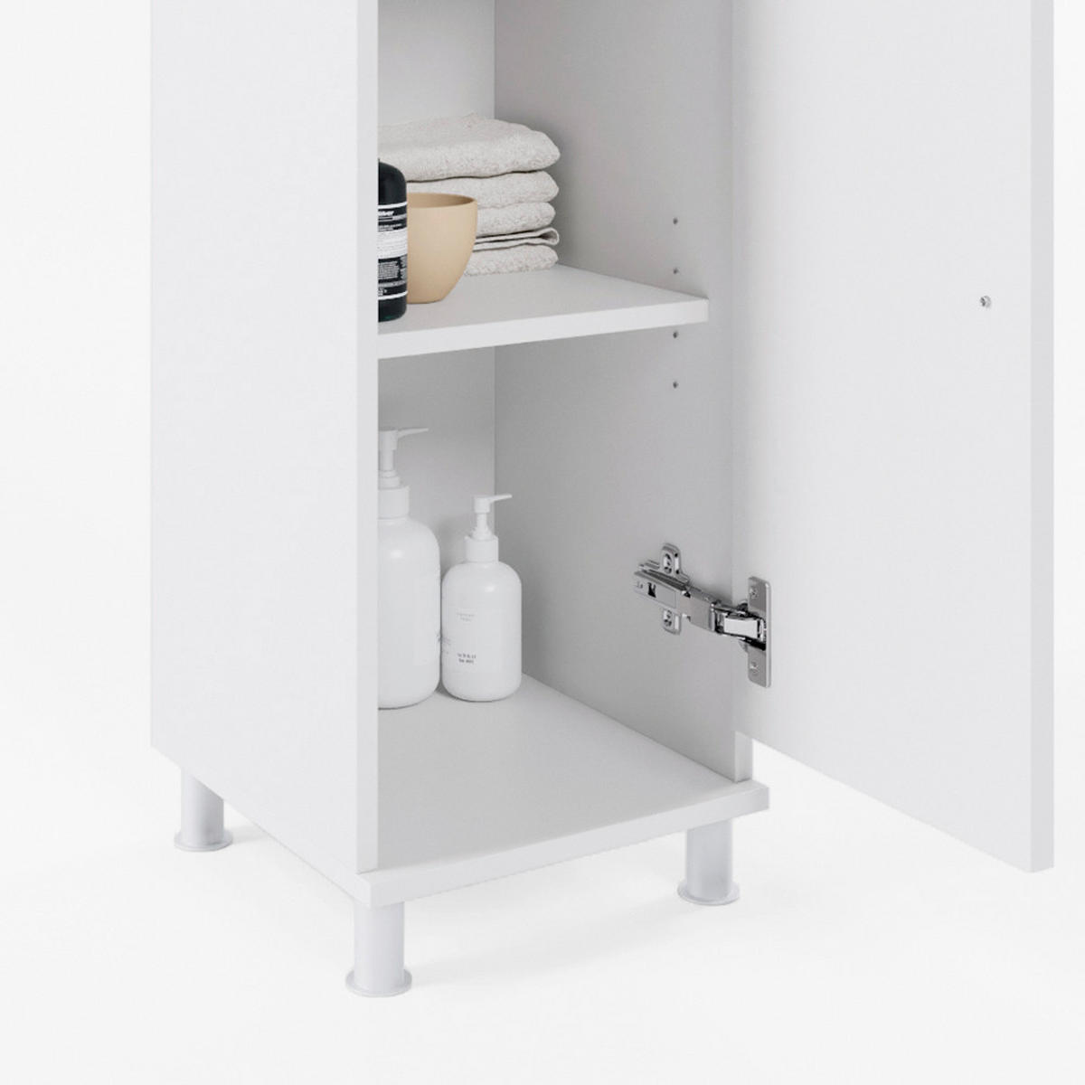 MIDISCHRANK Fynn Weiß 30 x 95 cm - Weiß, Holzwerkstoff (30/95/30cm) - Vicco