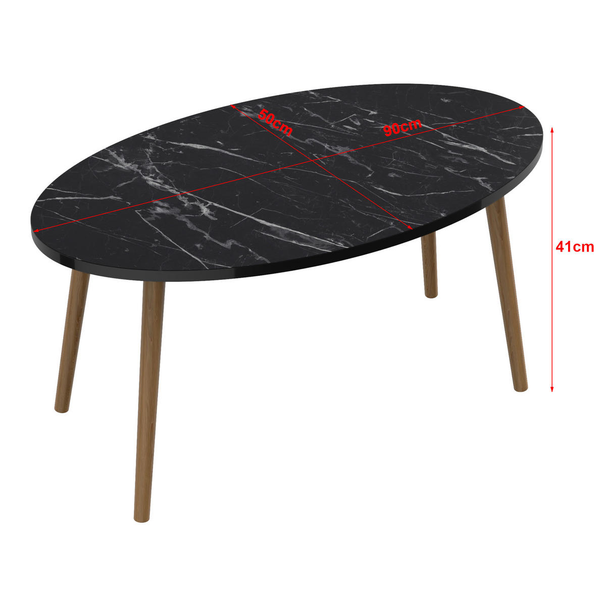 COUCHTISCH Sindal 90/50/41 - Schwarz, Holz (50/90/41cm) - [en.casa]