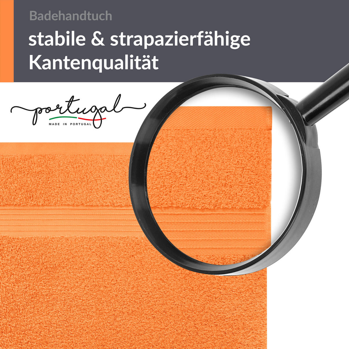 BADETUCH Linz Blutorange 100x200 cm - Orange, Textil (100/200cm) - Lashuma
