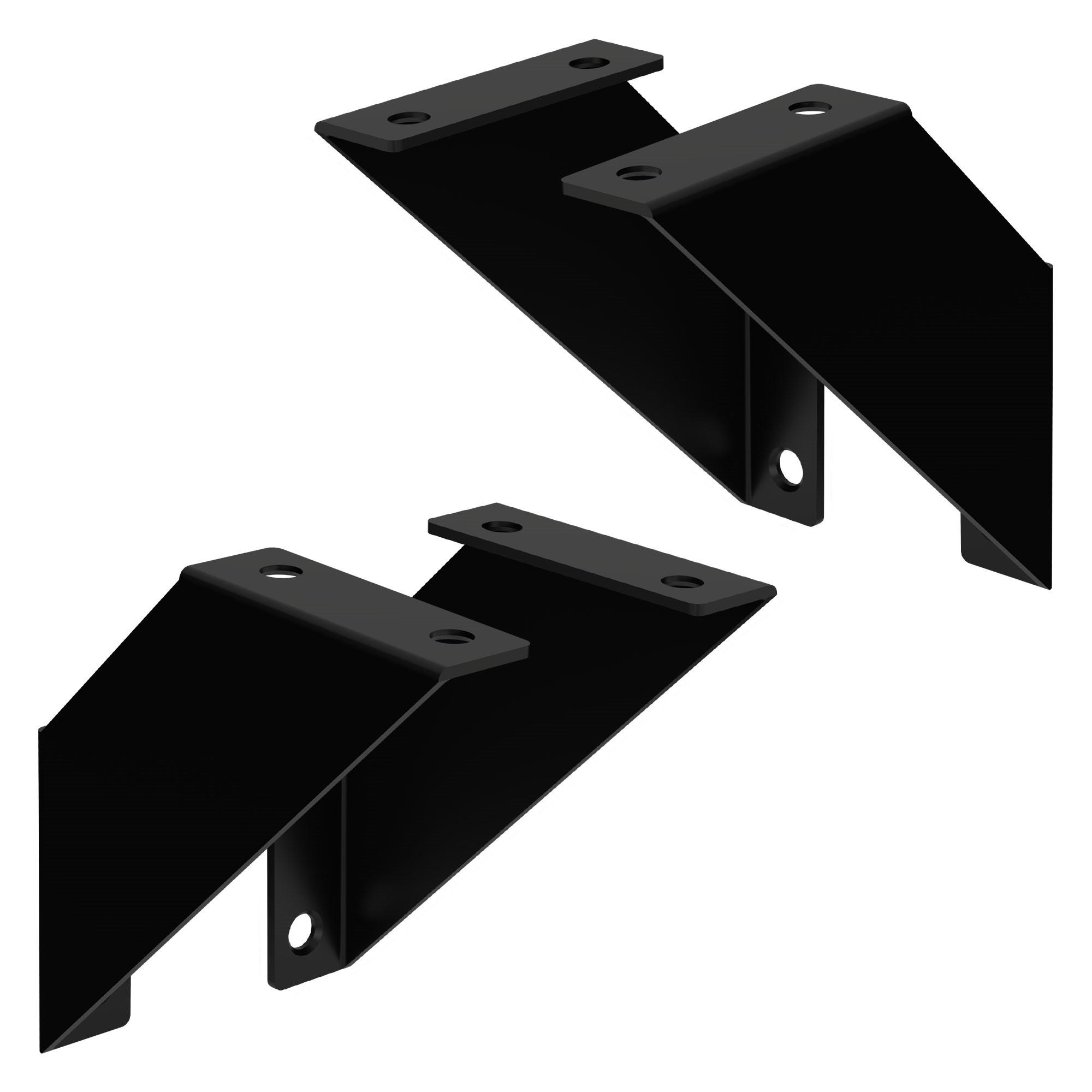 REGALHALTERUNG 2er Set - Schwarz, Metall (10/10/3cm) - ML-DESIGN
