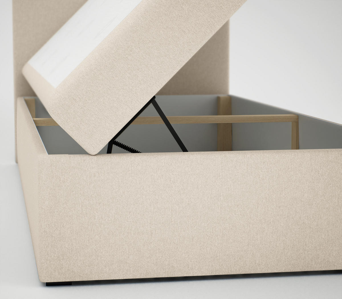 BOXBETT Verdig Mini Basic 100x200 Beige Rechts - Beige, Holz (100/200cm) - Fedve