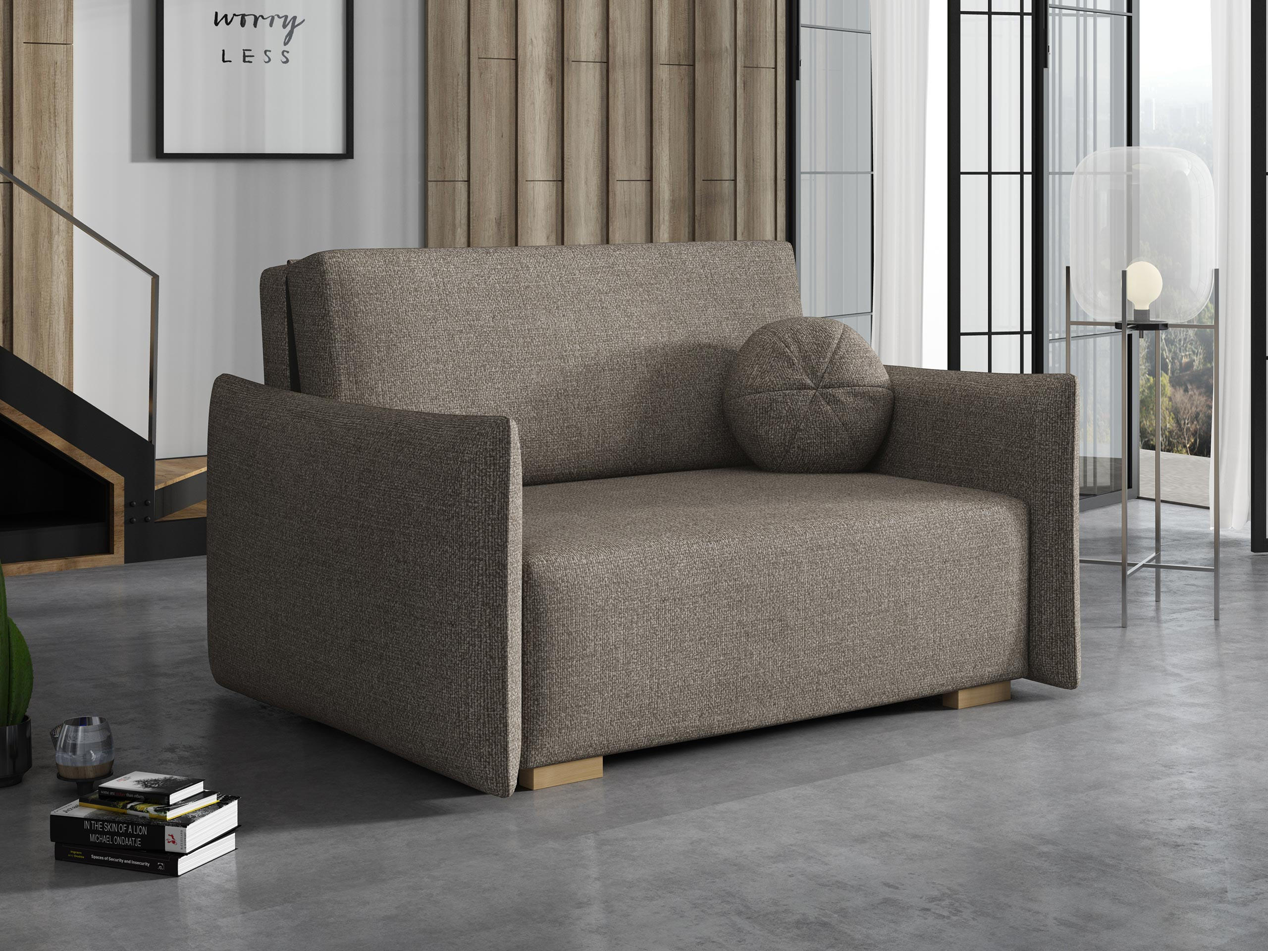 SCHLAFSOFA Viva Glov II - Hellbraun/Naturfarben, Holz/Textil (134/85/98cm) - MIRJAN24