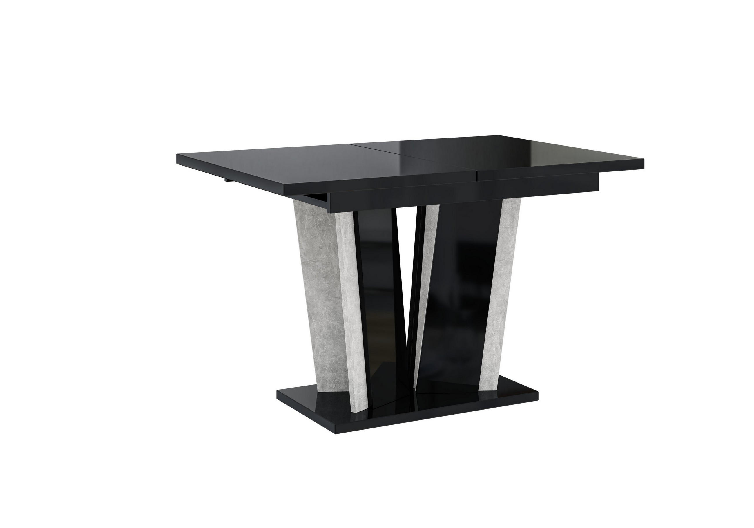ESSTISCH SAMAR Ausziehbar 120 - 160 / 80 x 76 cm - Schwarz Hochglanz/Schwarz, Holz (120/80/76cm) - MASSENO
